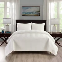 Pointehaven Luxury Chevron Velvet Quilt Set