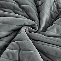 Pointehaven Luxury Channel Velvet Quilt Set