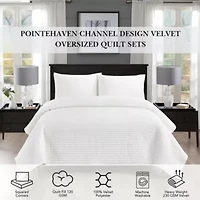 Pointehaven Luxury Channel Velvet Quilt Set