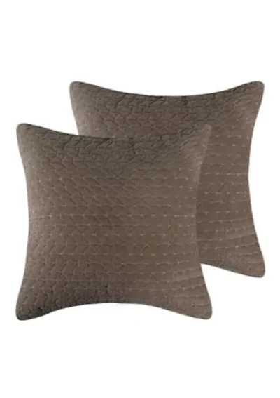 Velvet Stitch Euro Sham Set of 2