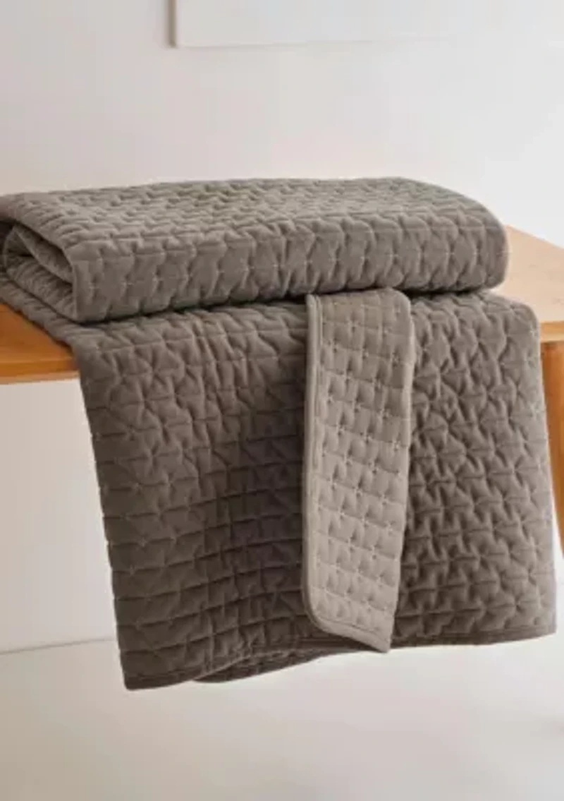 Velvet Stitch Quilted Throw