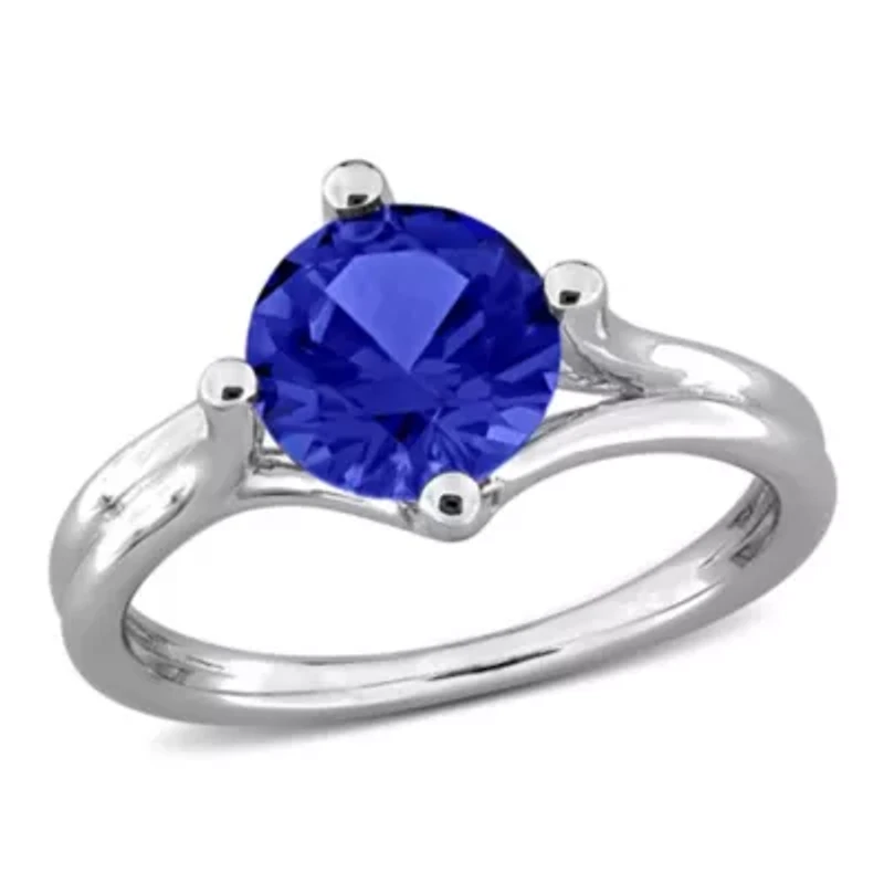 Lab Created Blue Sapphire Ring Sterling Silver