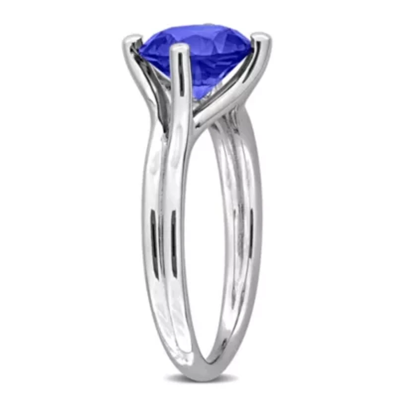 Lab Created Blue Sapphire Ring Sterling Silver
