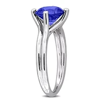 Lab Created Blue Sapphire Ring Sterling Silver