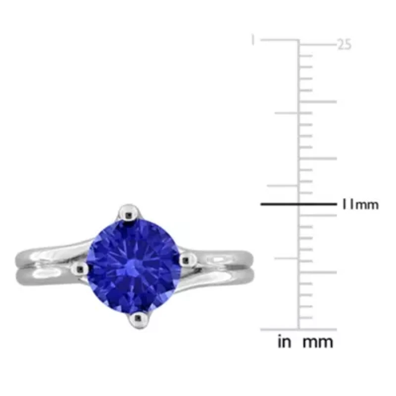 Lab Created Blue Sapphire Ring Sterling Silver