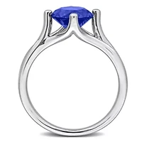 Lab Created Blue Sapphire Ring Sterling Silver