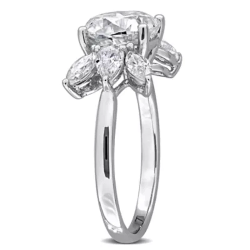 Lab Created White Moissanite Ring Sterling Silver