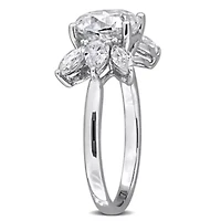 Lab Created White Moissanite Ring Sterling Silver
