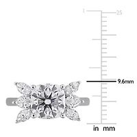 Lab Created White Moissanite Ring Sterling Silver
