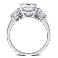 Lab Created White Moissanite Ring Sterling Silver