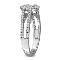 Lab Created White Moissanite Ring Sterling Silver