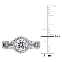 Lab Created White Moissanite Ring Sterling Silver