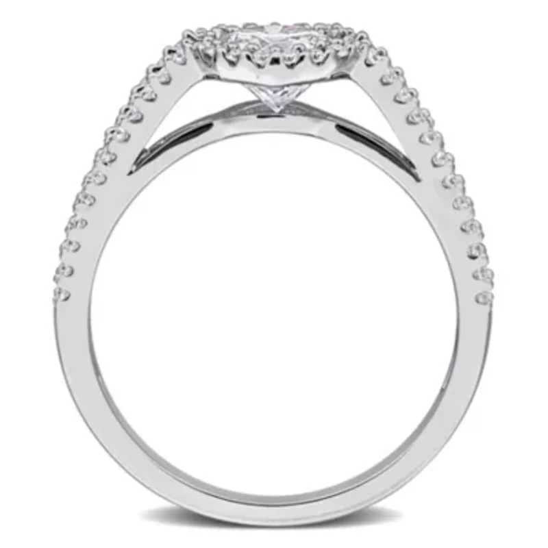 Lab Created White Moissanite Ring Sterling Silver