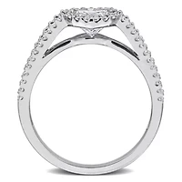 Lab Created White Moissanite Ring Sterling Silver