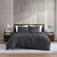 KCNY Solid Waffle Microfiber Duvet Set