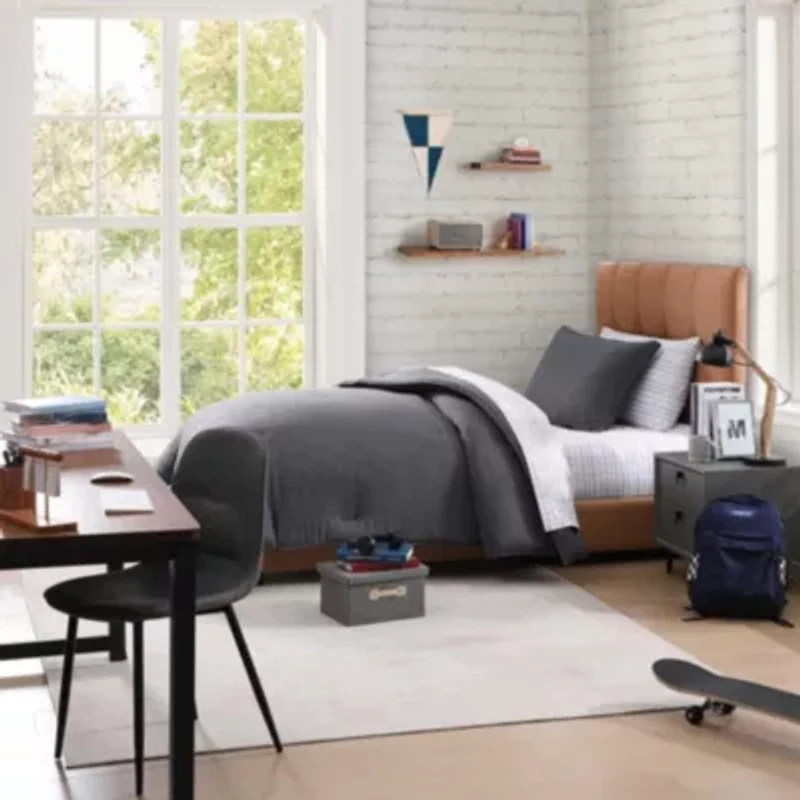 TH Solid Microfiber Comforter Set