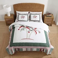 Palm Tree Patchwork Cotton Quilt Set
