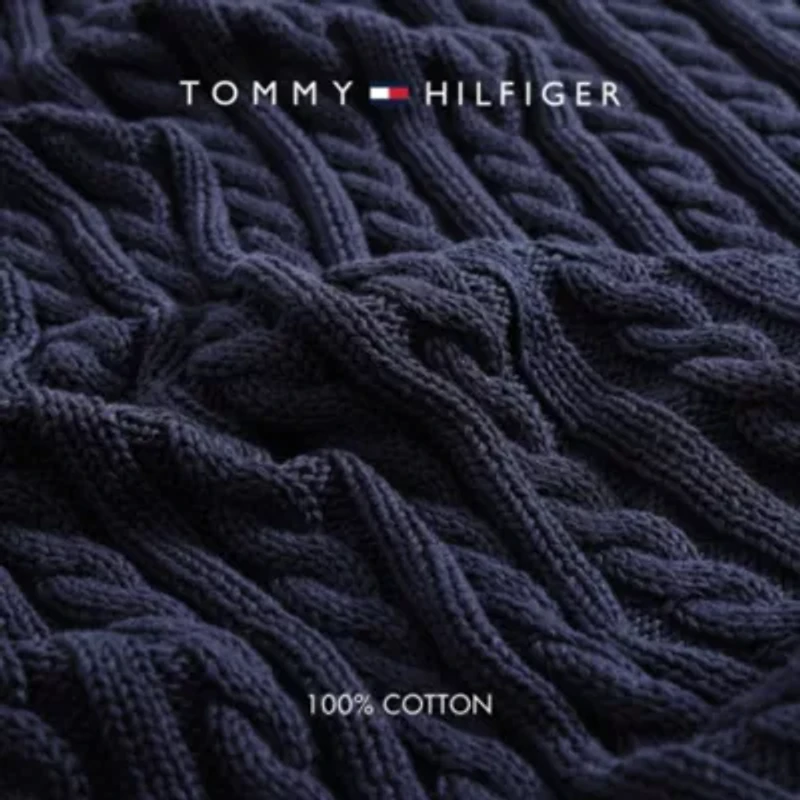 Hilfiger Cable Knit Cotton Throw