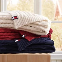 Hilfiger Cable Knit Cotton Throw
