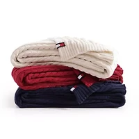 Hilfiger Cable Knit Cotton Throw