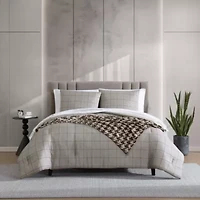 Holden Grid Houndstooth Microfiber Comforter Set