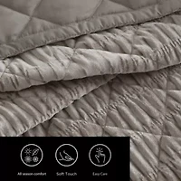 Crushed Velvet Microfiber Quilt Set