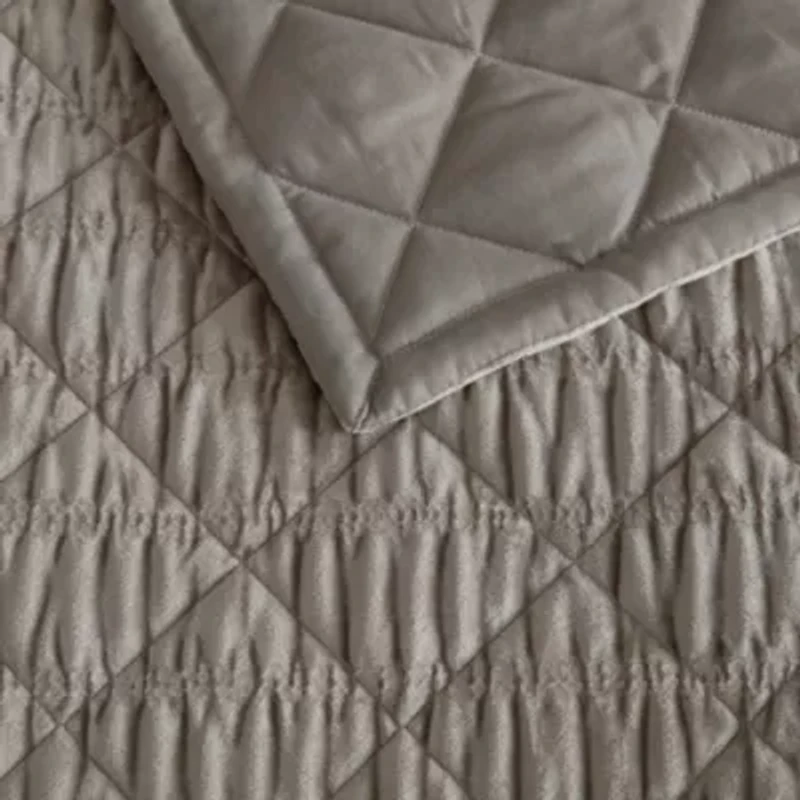 Crushed Velvet Microfiber Quilt Set