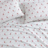 Flamingo Santa Cotton Sheet Set