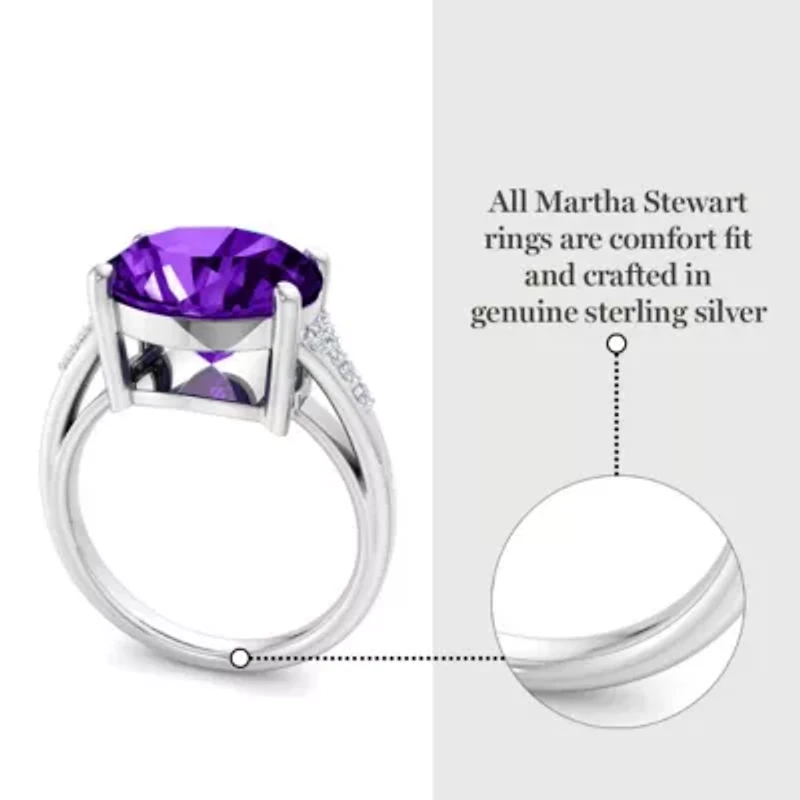 Lab Created 4 1/2 Carat Oval Shape Gemstone and Grown Diamond Ring Sterling Silver