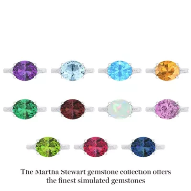 Lab Created 4 1/2 Carat Oval Shape Gemstone and Grown Diamond Ring Sterling Silver