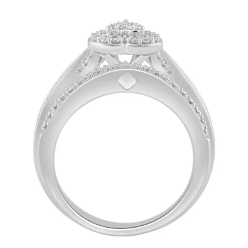 Womens Diamond Heart Ring
