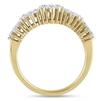 Lab Created Womens Diamond Cluster Ring