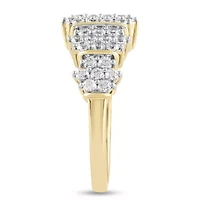 Lab Created Womens Diamond Cluster Ring