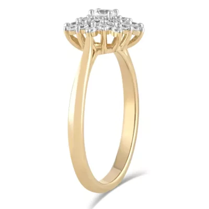 Lab Created Womens Diamond Cluster Ring