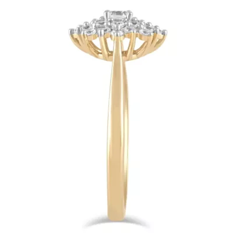 Lab Created Womens Diamond Cluster Ring