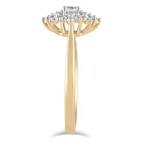 Lab Created Womens Diamond Cluster Ring