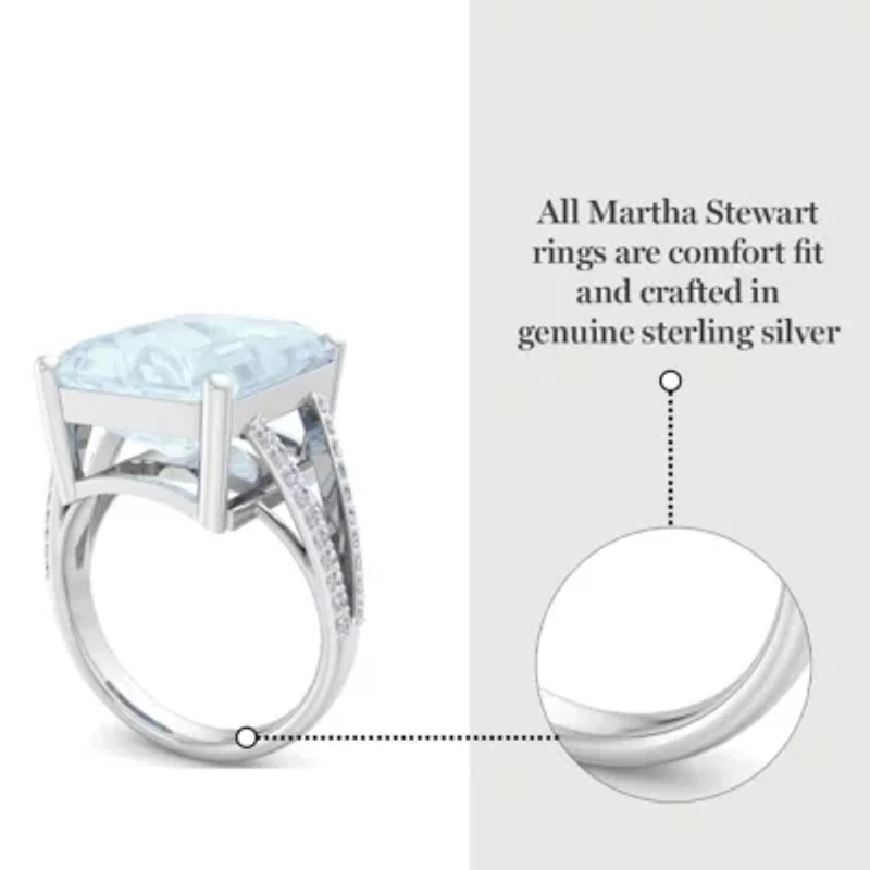 Lab Created 10 1/4 Carat Emerald Cut Gemstone and Grown Diamond Ring Sterling Silver