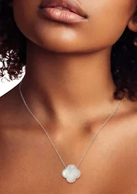 Sterling Silver Mother of Pearl Clover Pendant Necklace