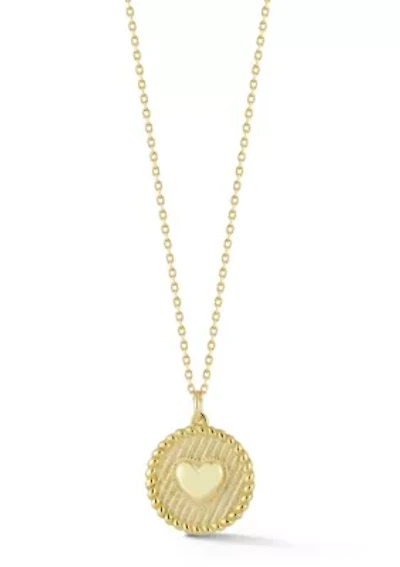 Sterling Silver Heart Medallion Necklace