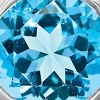 1.3 ct. t.w. Sky Blue Topaz Circle Stud Earrings Rhodium-plated Sterling Silver