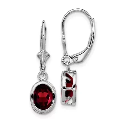 2.8 ct. t.w. Garnet Drop Earrings Rhodium-plated Sterling Silver