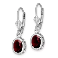2.8 ct. t.w. Garnet Drop Earrings Rhodium-plated Sterling Silver