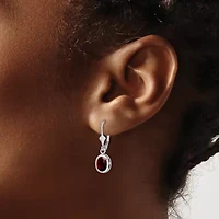 2.8 ct. t.w. Garnet Drop Earrings Rhodium-plated Sterling Silver