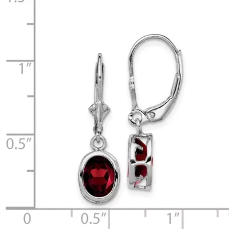 2.8 ct. t.w. Garnet Drop Earrings Rhodium-plated Sterling Silver