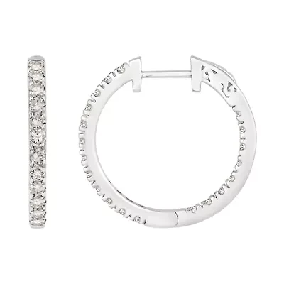 1 1/2 ct. tw. Diamond Hoop Earrings 10K Gold