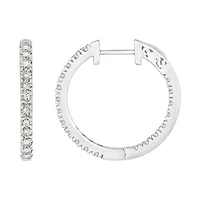 1 1/2 ct. tw. Diamond Hoop Earrings 10K Gold