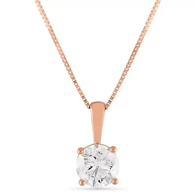 1 ct. tw. Diamond Solitare Pendant 14K Gold