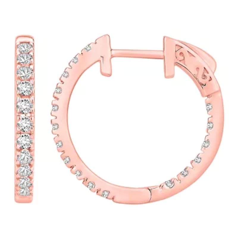 1 ct. tw. Diamond Hoop Earring 10K Gold