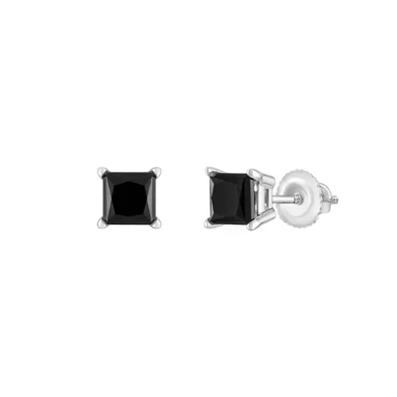 ct. tw. Black Diamond Screwback Earring 14K Gold