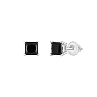 ct. tw. Black Diamond Screwback Earring 14K Gold